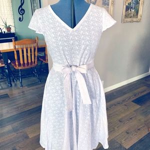 Handmade white cotton vintage dress